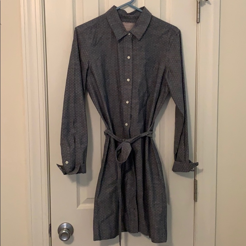Chambray polka dot dress